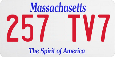 MA license plate 257TV7