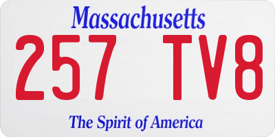 MA license plate 257TV8