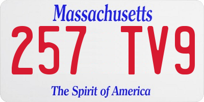 MA license plate 257TV9