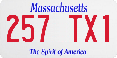 MA license plate 257TX1