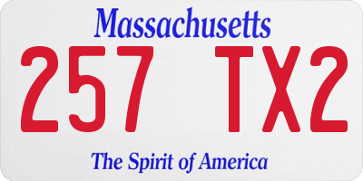 MA license plate 257TX2
