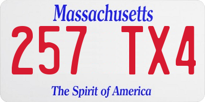 MA license plate 257TX4
