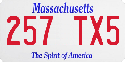 MA license plate 257TX5