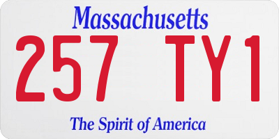 MA license plate 257TY1