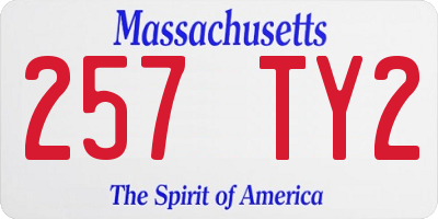 MA license plate 257TY2