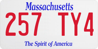 MA license plate 257TY4