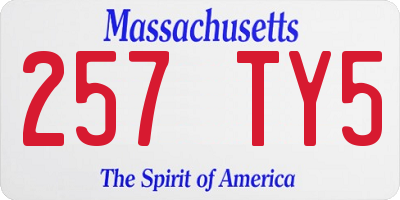 MA license plate 257TY5