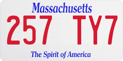MA license plate 257TY7