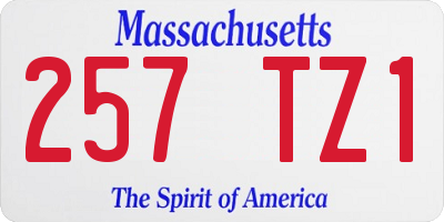 MA license plate 257TZ1