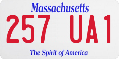MA license plate 257UA1