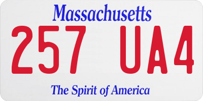 MA license plate 257UA4