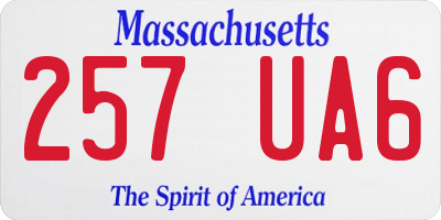 MA license plate 257UA6