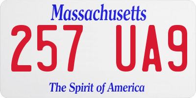 MA license plate 257UA9