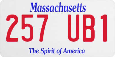 MA license plate 257UB1