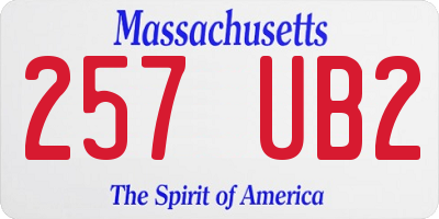 MA license plate 257UB2