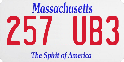 MA license plate 257UB3