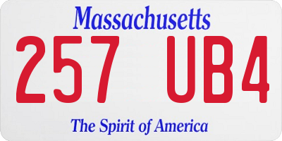 MA license plate 257UB4