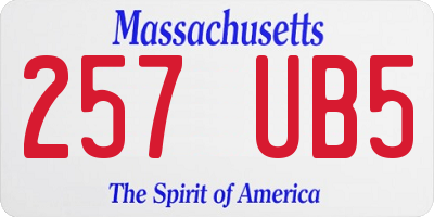 MA license plate 257UB5