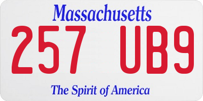 MA license plate 257UB9