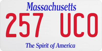 MA license plate 257UC0