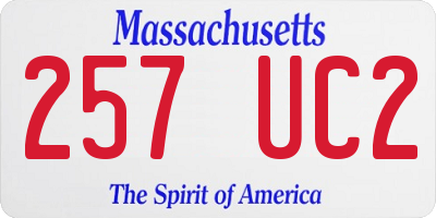 MA license plate 257UC2