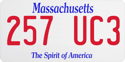 MA license plate 257UC3