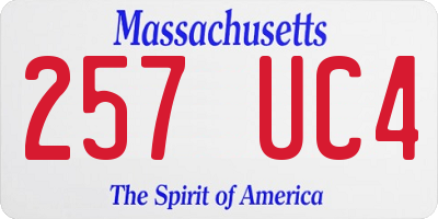 MA license plate 257UC4