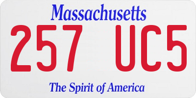 MA license plate 257UC5