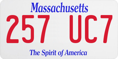 MA license plate 257UC7