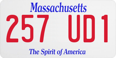 MA license plate 257UD1
