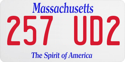 MA license plate 257UD2