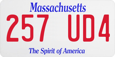 MA license plate 257UD4