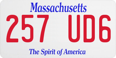 MA license plate 257UD6