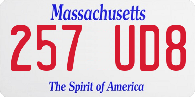 MA license plate 257UD8