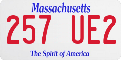 MA license plate 257UE2