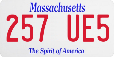 MA license plate 257UE5
