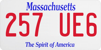 MA license plate 257UE6
