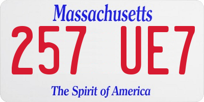 MA license plate 257UE7