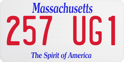 MA license plate 257UG1