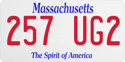 MA license plate 257UG2