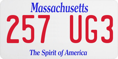 MA license plate 257UG3