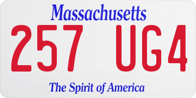 MA license plate 257UG4