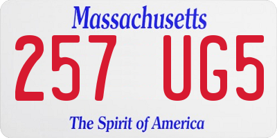 MA license plate 257UG5