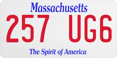 MA license plate 257UG6