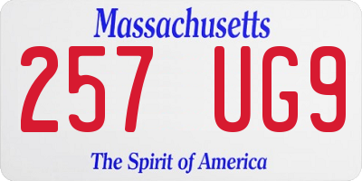 MA license plate 257UG9