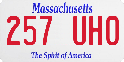 MA license plate 257UH0