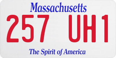 MA license plate 257UH1