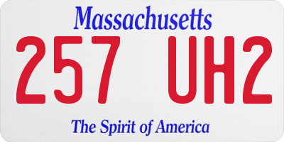 MA license plate 257UH2