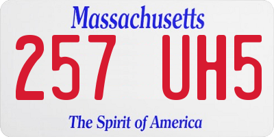 MA license plate 257UH5