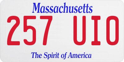MA license plate 257UI0